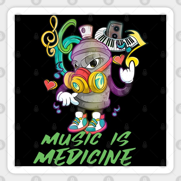 Music Graffiti cartoon Magnet by Trendy Black Sheep